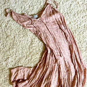 Pink floral maxi dress with spaghetti straps